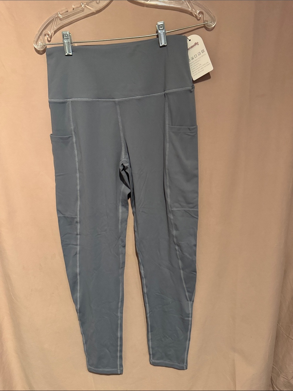 High-Waist Pocket Leggings - Slate Blue